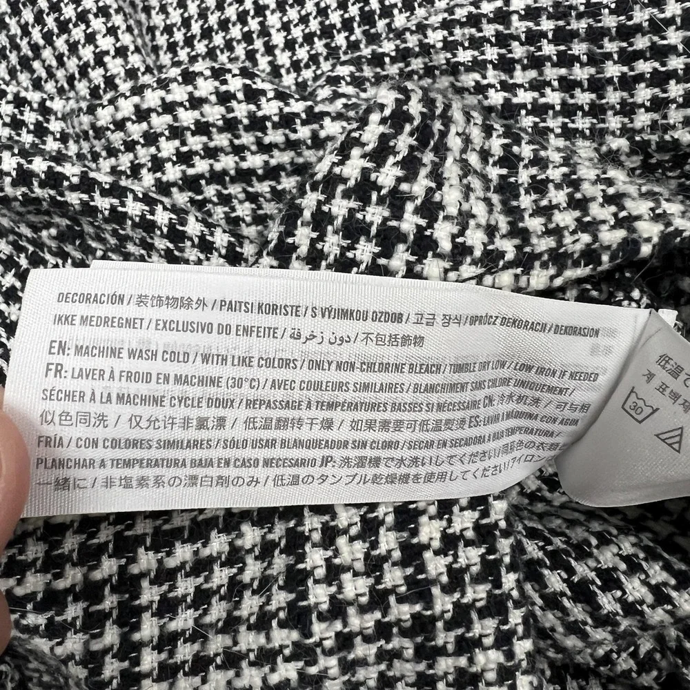 Abercrombie & Fitch Jacket Womens S Black Houndstooth Oversized Button Preppy‎